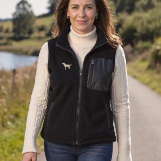 Golden Yellow Labrador Owner Gifts Embroidered Unisex Eco-Friendly Sherpa Fleece Body Warmer Gilet.
