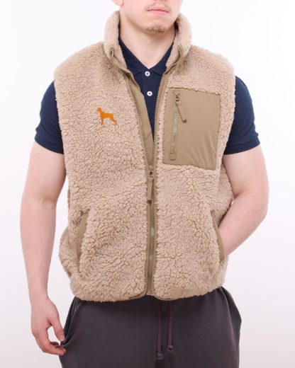 Vizsla Owner Gifts Embroidered Unisex Eco-Friendly Sherpa Fleece Body Warmer Gilet. - Image 8