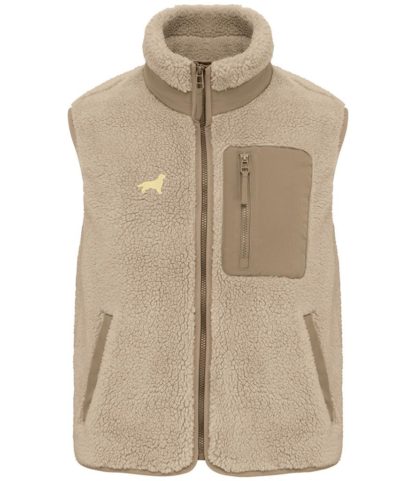 Golden Retriever Owner Gifts Embroidered Unisex Eco-Friendly Sherpa Fleece Body Warmer Gilet. - Image 6