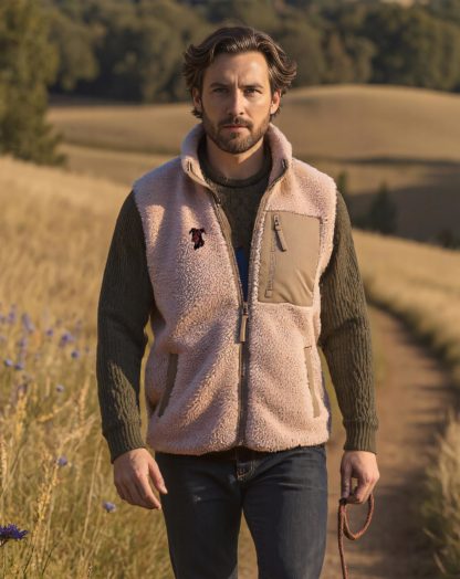 Dobermann Owner Gifts Embroidered Unisex Eco-Friendly Sherpa Fleece Body Warmer Gilet.