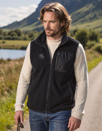 Schnauzer Owner Gifts Embroidered Unisex Eco-Friendly Sherpa Fleece Body Warmer Gilet. - Image 2