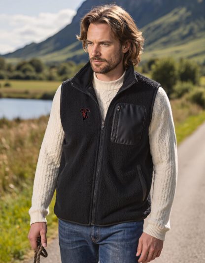 Dobermann Owner Gifts Embroidered Unisex Eco-Friendly Sherpa Fleece Body Warmer Gilet. - Image 4