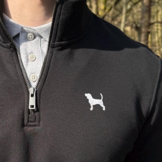 Beagle Gifts Embroidered Unisex Eco-Friendly 1/4 Zip High Neck Heavyweight Sweatshirt From The House Of Dog.