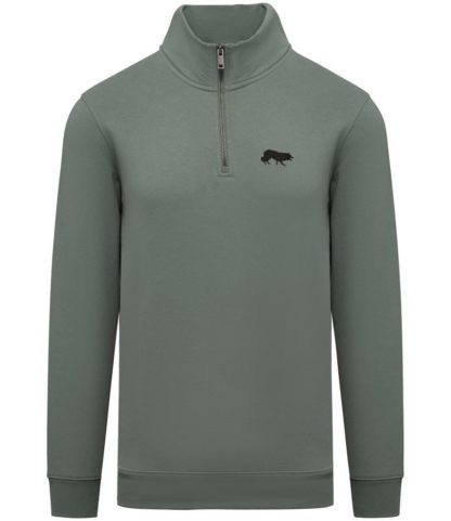 Border Collie Sheepdog Clothing Gifts Embroidered Unisex Eco-Friendly 1/4 Zip High Neck Heavyweight Sweatshirt From The House Of Dog. - Image 5