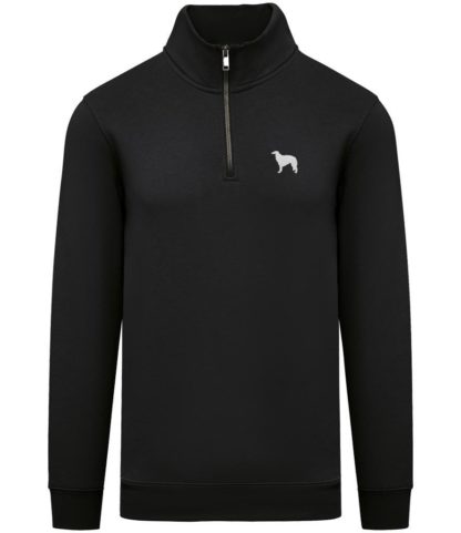 Borzoi Clothing Gifts Embroidered Unisex Eco-Friendly 1/4 Zip High Neck Heavyweight Sweatshirt From The House Of Dog. - Image 6