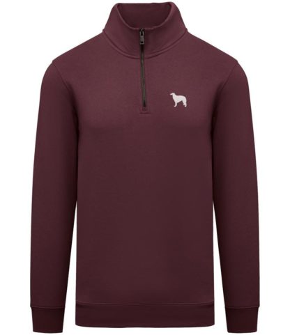 Borzoi Clothing Gifts Embroidered Unisex Eco-Friendly 1/4 Zip High Neck Heavyweight Sweatshirt From The House Of Dog. - Image 7