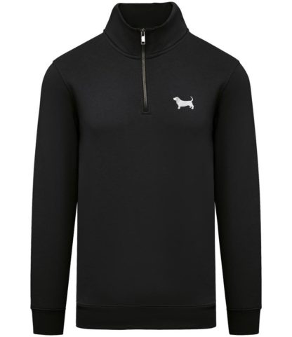 Basset Hound Gifts Embroidered Unisex Eco-Friendly 1/4 Zip High Neck Heavyweight Sweatshirt From The House Of Dog. - Image 8