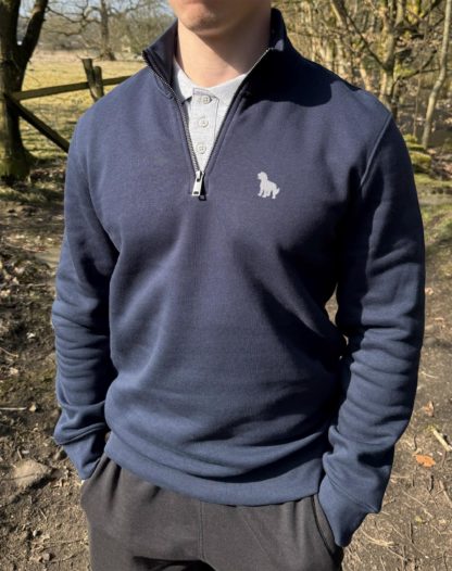 Cockapoo Clothing Gifts Embroidered Unisex Eco-Friendly 1/4 Zip High Neck Heavyweight Sweatshirt From The House Of Dog.