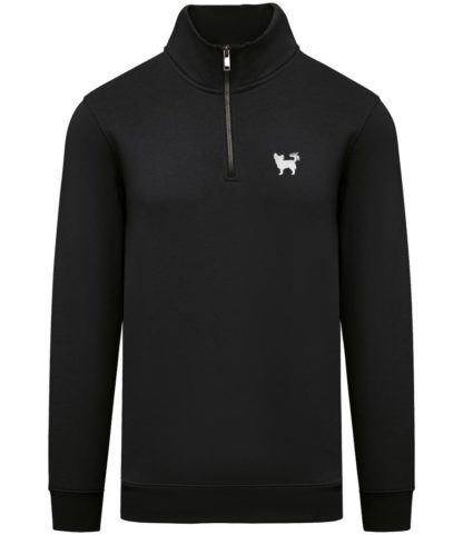 Chihuahua Clothing Gifts Embroidered Unisex Eco-Friendly 1/4 Zip High Neck Heavyweight Sweatshirt From The House Of Dog. - Image 6