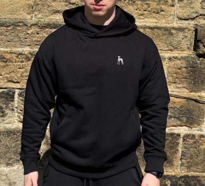 Whippet Clothing Gifts Embroidered Unisex Eco-Friendly Super Heavyweight Hooded Sweatshirt From The House Of Dog. - Image 4