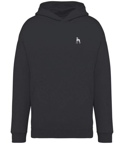 Whippet Clothing Gifts Embroidered Unisex Eco-Friendly Super Heavyweight Hooded Sweatshirt From The House Of Dog. - Image 5