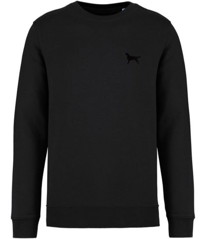 The House Of Dog: Flat Coated Retriever Embroidered Heavyweight Organic Cotton Unisex Sweatshirt - Image 2