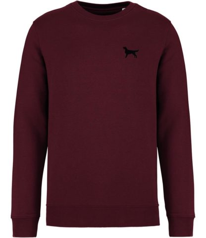 The House Of Dog: Flat Coated Retriever Embroidered Heavyweight Organic Cotton Unisex Sweatshirt - Image 3