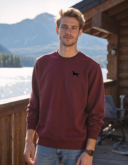 The House Of Dog: Flat Coated Retriever Embroidered Heavyweight Organic Cotton Unisex Sweatshirt - Image 4