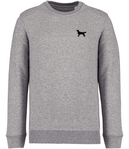 The House Of Dog: Flat Coated Retriever Embroidered Heavyweight Organic Cotton Unisex Sweatshirt - Image 5