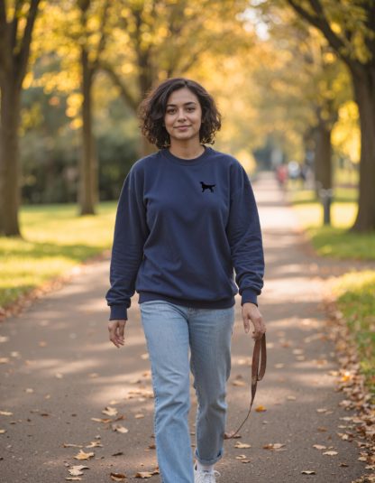 The House Of Dog: Flat Coated Retriever Embroidered Heavyweight Organic Cotton Unisex Sweatshirt - Image 9