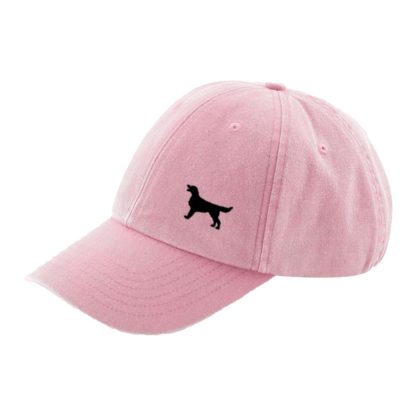 The House Of Dog: Flat Coated Retriever Owner Gift. Distressed Vintage Washed 100% Heavyweight Brushed Cotton Embroidered Baseball Cap. - Image 7