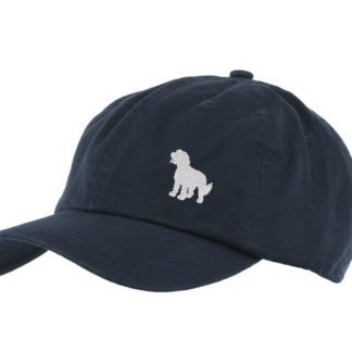 Cockapoo Silhouette Owner Clothing Gifts. 100% Washed Chino Cotton Embroidered 6 Panel Unstructured Baseball Cap Hat From The House Of Dog.