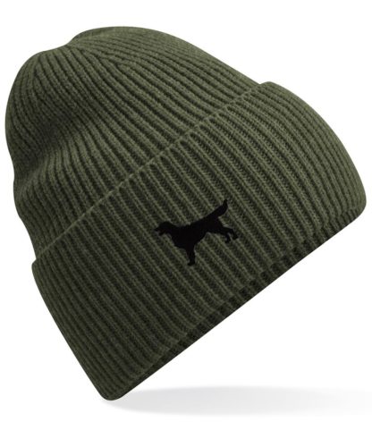 Flat Coated Retriever Owner Clothing Gifts.  Oversized Cuffed 'Eco Friendly' Beanie Ski Hat From The House Of Dog. - Image 10