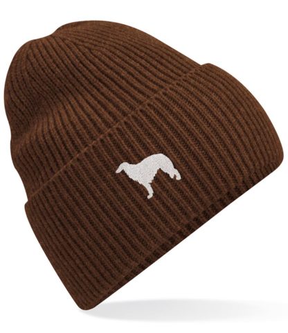 Borzoi Russian Wolfhound Owner Clothing Gifts.  Oversized Cuffed 'Eco Friendly' Beanie Ski Hat From The House Of Dog. - Image 9