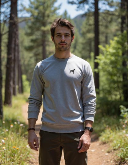 The House Of Dog: Boxer Embroidered Heavyweight Organic Cotton Unisex Sweatshirt