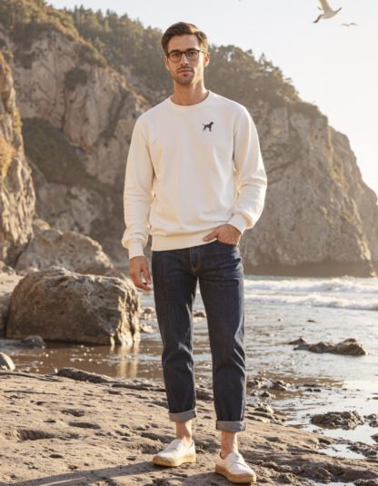 The House Of Dog: Boxer Embroidered Heavyweight Organic Cotton Unisex Sweatshirt - Image 2