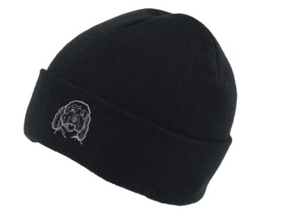 Cockapoo Owner Gifts, Unisex Beanie Ski Hat With Embroidered Design From The House Of Dog. - Image 3