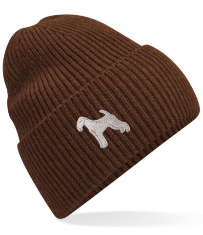 Airedale Terrier Owner Clothing Gifts.  Oversized Cuffed 'Eco Friendly' Beanie Ski Hat From The House Of Dog. - Image 4