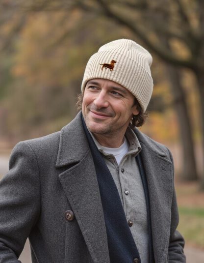 Dachshund Doxie Sausage Dog Clothing Gifts.  Oversized Cuffed Beanie Ski Hat From The House Of Dog.