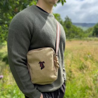 Dobermann Embroidered Vintage Canvas Dog Walking Bag. A Unique Product From The House Of Dog.