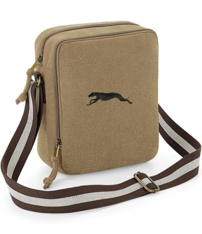Greyhound Lurcher Embroidered Vintage Canvas Dog Walking Bag. A Unique Product From The House Of Dog. - Image 2