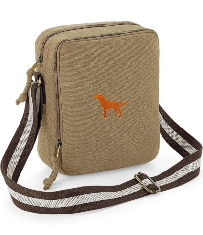 Fox Red Labrador Retriever Embroidered Vintage Canvas Dog Walking Bag. A Unique Product From The House Of Dog. - Image 2