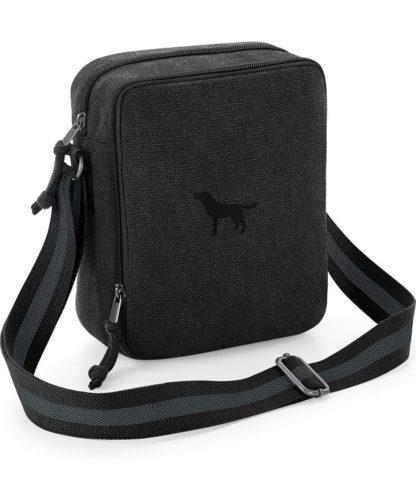 Black Labrador Retriever Embroidered Vintage Canvas Dog Walking Bag. A Unique Product From The House Of Dog. - Image 3