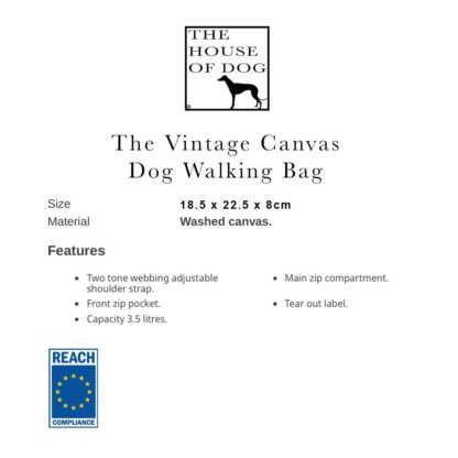 English Springer Spaniel Embroidered Vintage Canvas Dog Walking Bag. A Unique Product From The House Of Dog. - Image 7