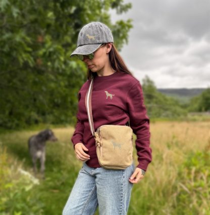 Golden Yellow Labrador Retriever Embroidered Vintage Canvas Dog Walking Bag. A Unique Product From The House Of Dog. - Image 3