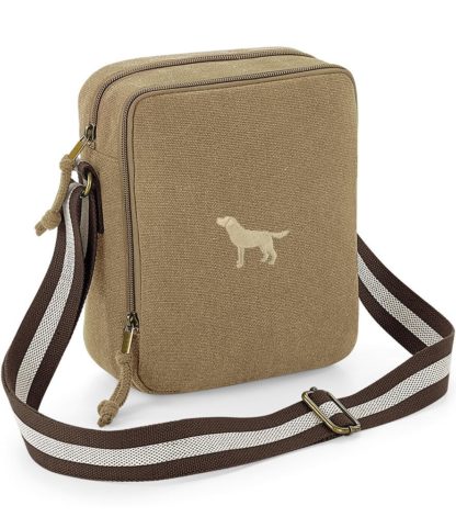 Golden Yellow Labrador Retriever Embroidered Vintage Canvas Dog Walking Bag. A Unique Product From The House Of Dog. - Image 5