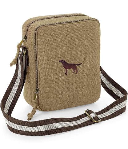 Chocolate Brown Labrador Retriever Embroidered Vintage Canvas Dog Walking Bag. A Unique Product From The House Of Dog. - Image 5