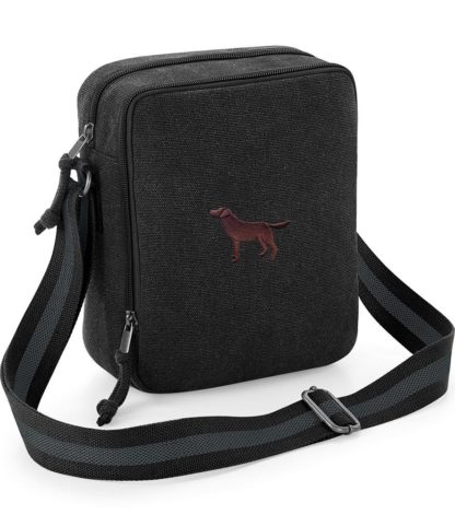 Chocolate Brown Labrador Retriever Embroidered Vintage Canvas Dog Walking Bag. A Unique Product From The House Of Dog. - Image 6