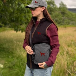 Irish Red Setter Embroidered Vintage Canvas Dog Walking Bag. A Unique Product From The House Of Dog.