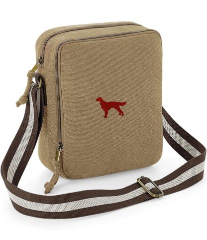 Irish Red Setter Embroidered Vintage Canvas Dog Walking Bag. A Unique Product From The House Of Dog. - Image 2