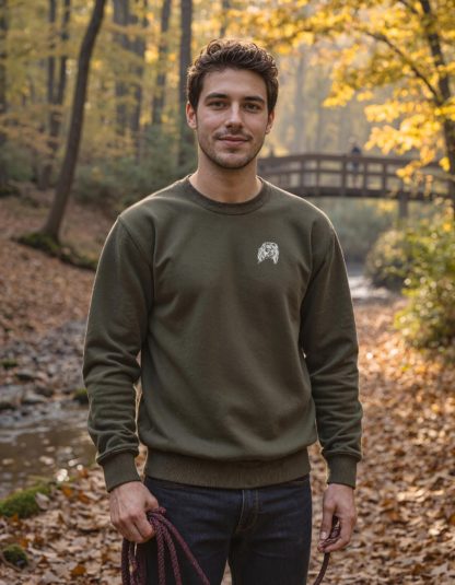 The House Of Dog: English Springer Spaniel Embroidered Heavyweight Organic Cotton Unisex Sweatshirt - Image 3