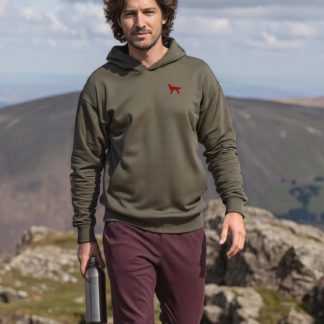 Irish Red Setter Clothing Gifts Embroidered Unisex Eco-Friendly Super Heavyweight Hooded Sweatshirt From The House Of Dog.