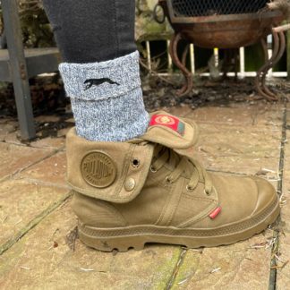 Greyhound Lurcher Sighthound (TWO PAIRS) Gift Women's Wool Blend Boot Socks, Cushion Sole from The House Of Dog. One Size Women's 4-8