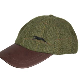 Greyhound Lurcher Owner Clothing Gifts.Embroidered Tweed Baseball Cap with Leather Peak from The House Of Dog.