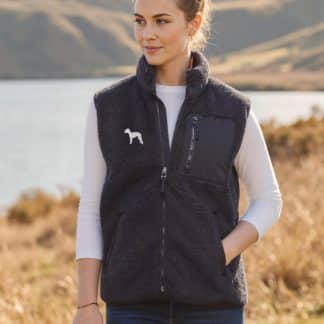 Bedlington Terrier Owner Gifts Embroidered Unisex Eco-Friendly Sherpa Fleece Body Warmer Gilet.
