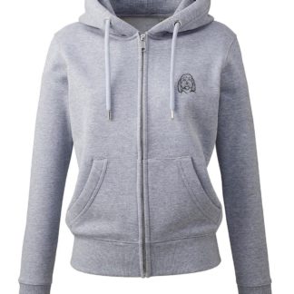 Cockapoo clothing gifts embroidered ladies organic full zip hoodie from the house of dog.