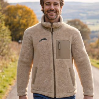 Deerhound Owner Gift Clothing Gifts Embroidered Unisex Heavyweight Sherpa Fleece Jacket From The House Of Dog