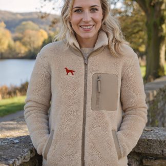 Irish Red Setter Owner Gift Clothing Gifts Embroidered Unisex Heavyweight Sherpa Fleece Jacket From The House Of Dog
