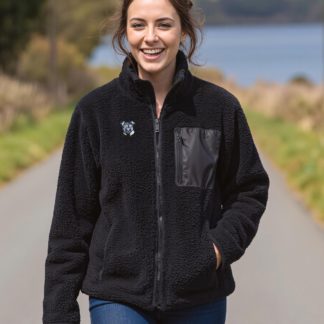 Staffordshire Bull Terrier Staffy Owner Gift Clothing Gifts Embroidered Unisex Heavyweight Sherpa Fleece Jacket From The House Of Dog
