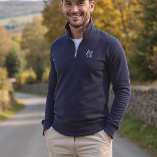 German Shepherd Dog Gifts Embroidered Unisex Eco-Friendly 1/4 Zip High Neck Heavyweight Sweatshirt From The House Of Dog.